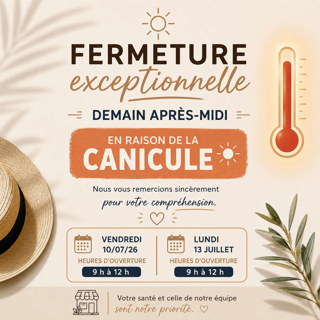 Fermeture canicule